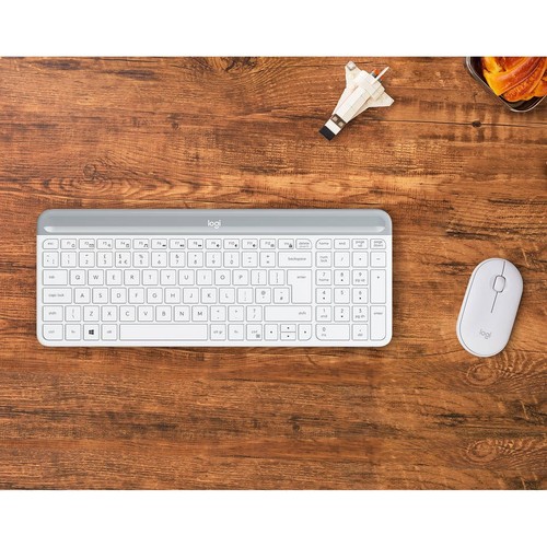 Logitech MK470 Slim Combo - Draadloos toetsenbord en muis - Wit - QWERTY - Afbeelding 3 van 7