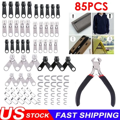 85Pcs Fix Zipper Zip Slider Repair Instant DIY Kit Removable Rescue Replacement - product listing photo
