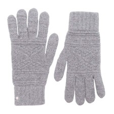 HERMES Frecanse Serie Button Knit Gloves Five Finger Cable Knit Wool Cashmere S
