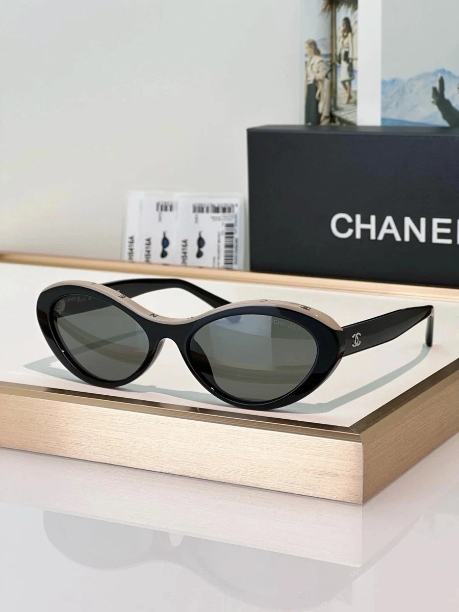 CHANEL Black Oval Sunglasses for Women for sale | eBay