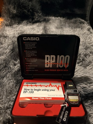 #ad Casio BP 100 NOS Full Set Real Vintage Digital Watch Blood Pressure Monitor $350.99
