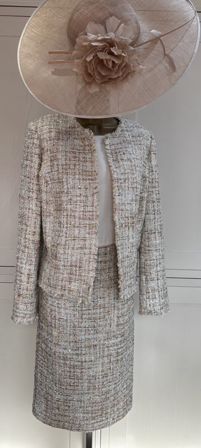 Jacques Vert UK 18 Ivory Dress Jacket Wedding Mother Bride Groom Guest Outfit image 7