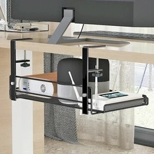 Under Desk Cable Management Tray No Drill Mesh Wire Organizer Clamp USA