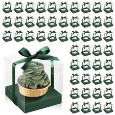 New Best Thenshop 50 Pcs Clear Cupcake Boxes Individual 3.5 Inch Plastic Single