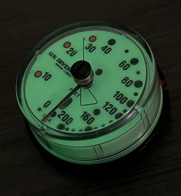 US Divers / Aqua Lung 200ft Depth Gauge Scuba Dive Puck Module + Max Depth Gauge