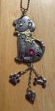 Vtg Cute Dog Keychain Charm Pendant