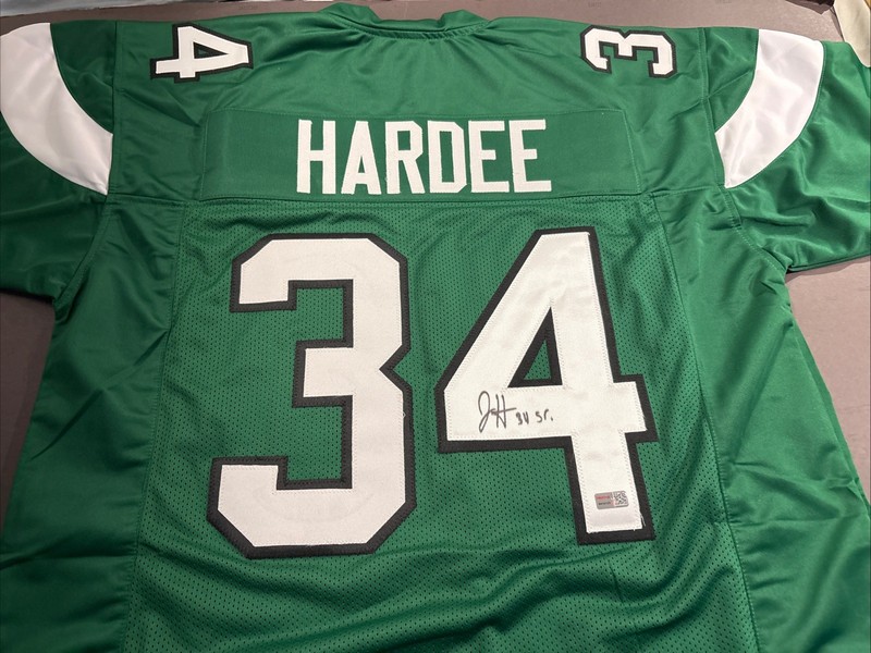 Justin Hardee Autographed Signed XL Custom Jets Jersey- Tristar Hologram