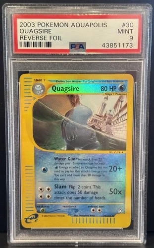 2003 Pokemon Aquapolis Quagsire Reverse Holo Foil #30 PSA 9 Mint