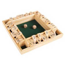 Shut The Box Game Classic 10 Number Games Set for Up to 4 Players, Green