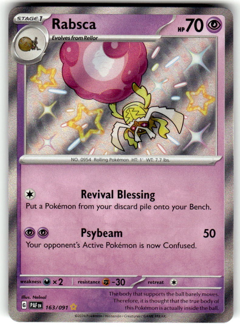 Pokemon TCG SV: Paldean Fates #163/091 Rabsca NM