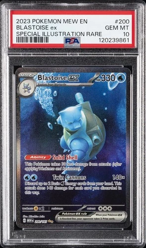 2023 POKEMON MEW EN-151 SPECIAL ILLUSTRATION RARE #200 BLASTOISE EX PSA 10