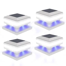 Solar Post Cap Lights, 4 Pack Fence Post Lights Solar Powered for Patio Deck ...