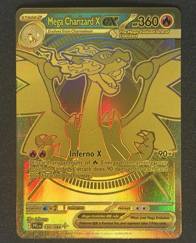 2025 Pokemon Phantasmal Flames Mega Charizard X ex #130 MHR - Mint+