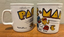 (2x) Vintage 1980 Kiln Craft Midway Pac-Man Mug Atari Arcade - great condition