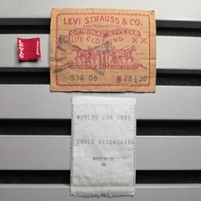 Vintage Levi's 536 Red Tab W28 L30 Jeans Replacement Patch Badge Label P96