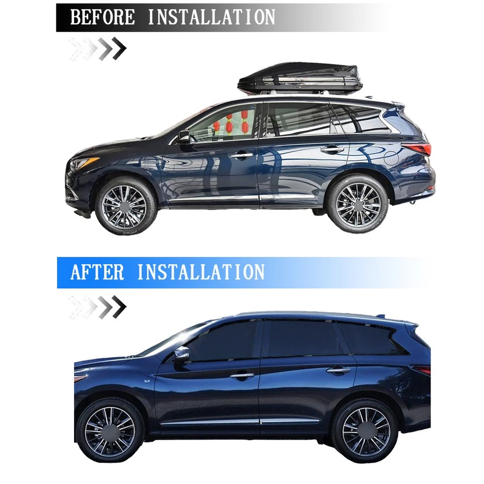 Glossy Black Chrome Delete Window Trims For Infiniti JX35 QX60 2012-2018 Foto 2 de 4