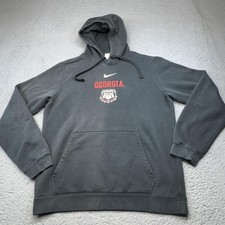 Georgia Bulldogs Hoodie Pullover Men Small Gray NCAA Football Nike Center Swoosh
