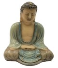 Vintage Chinese Buddha Sitting in Meditation - Modestly Decorated Solid Resin — photo 1
