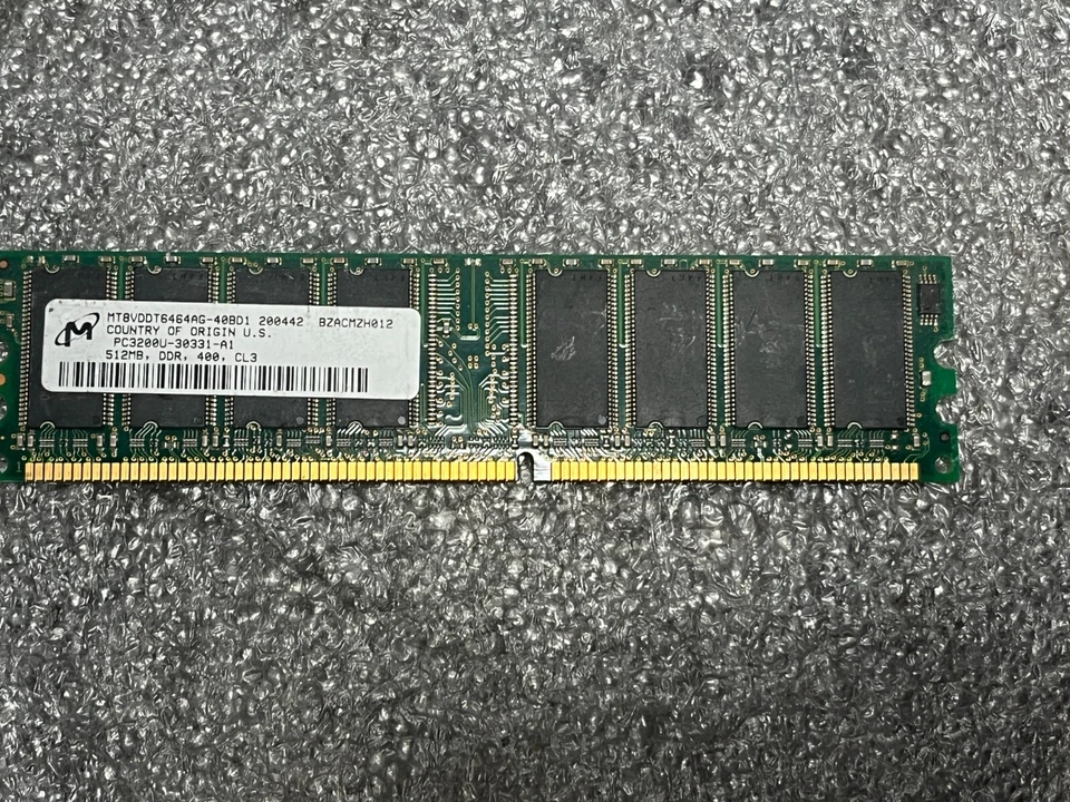 Micron MT8VDDT6464AG-40BD1 512MB PC3200U DIMM 400 MHz  Memory DDR - Image 2 of 3