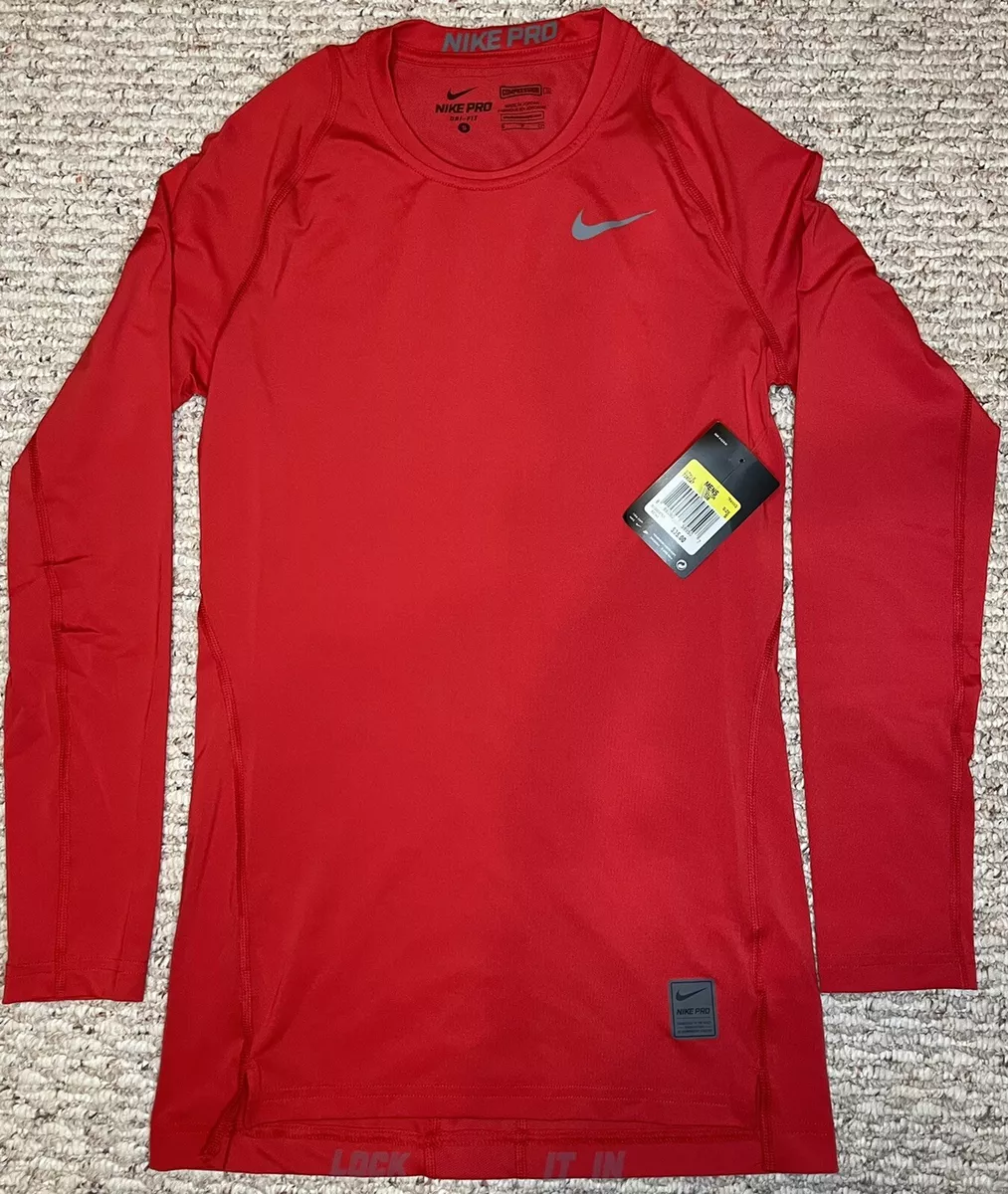 Red nike long sleeve compression shirt 2025