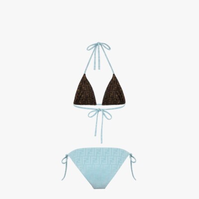 Fendi Bikini Blue FF ￼Reversible Bikini Size 40 (best Fits