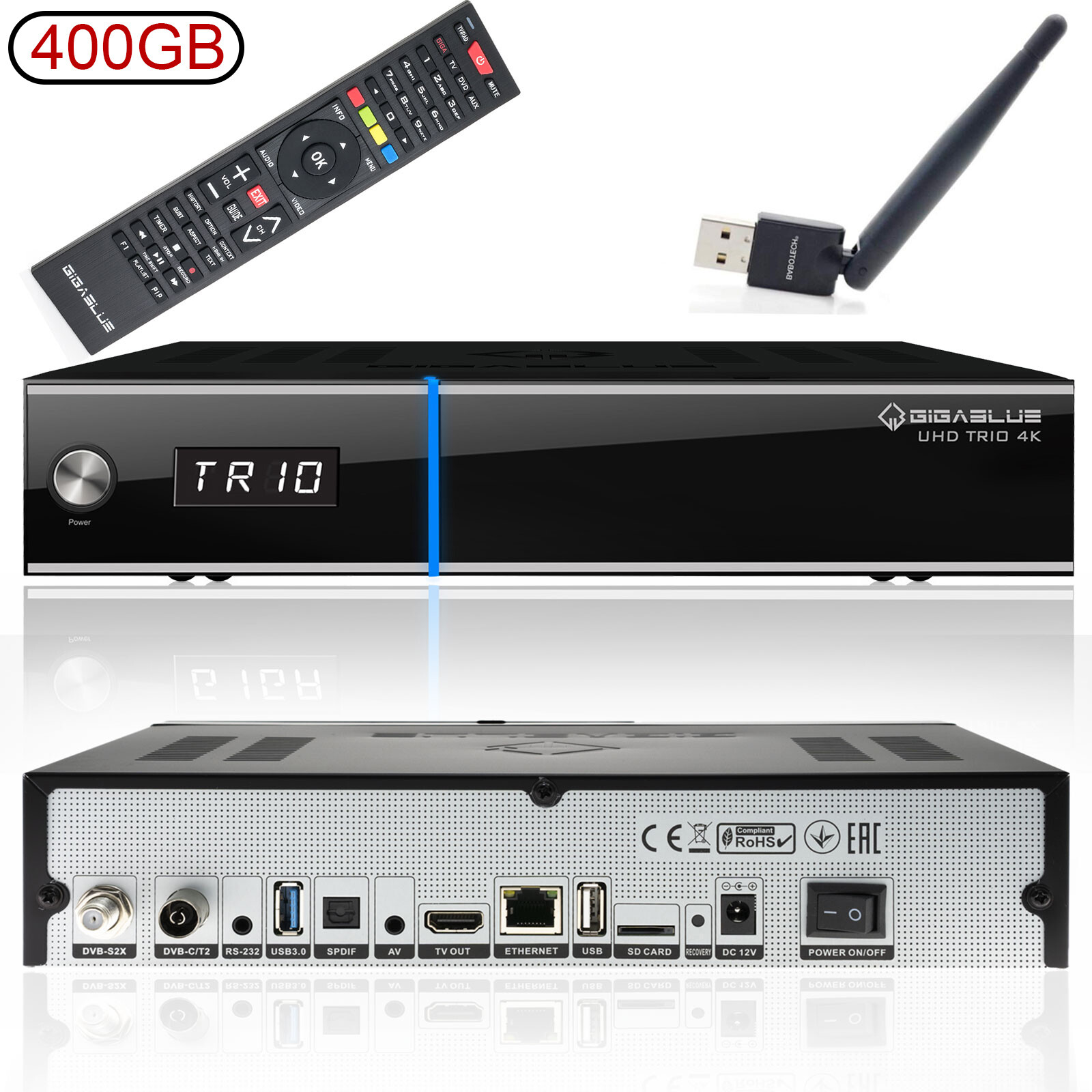 Sat Receiver Mit Festplatte Und Dvd Recorder Sat-Receiver mit Festplatte Gigablue Trio 4K DVB-S2x DVB-C/T2 Kabel