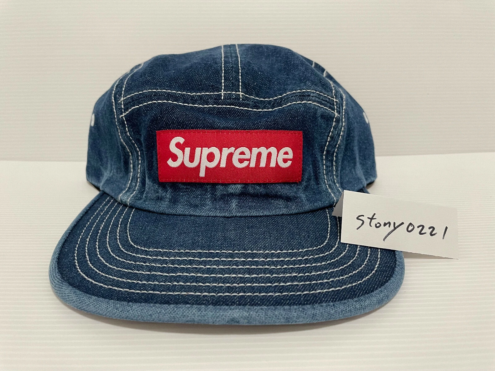 Supreme Contrast Stitch Camp casquette denim SS18