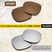 Brown & Silver POLARIZED Lenses for Oakley Holbrook Mix Asian Fit OO9385, 1.5MM
