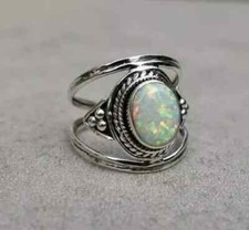 Opal Solid 925 Sterling Silver Statement Handmade Women Gift Ring All Size C546