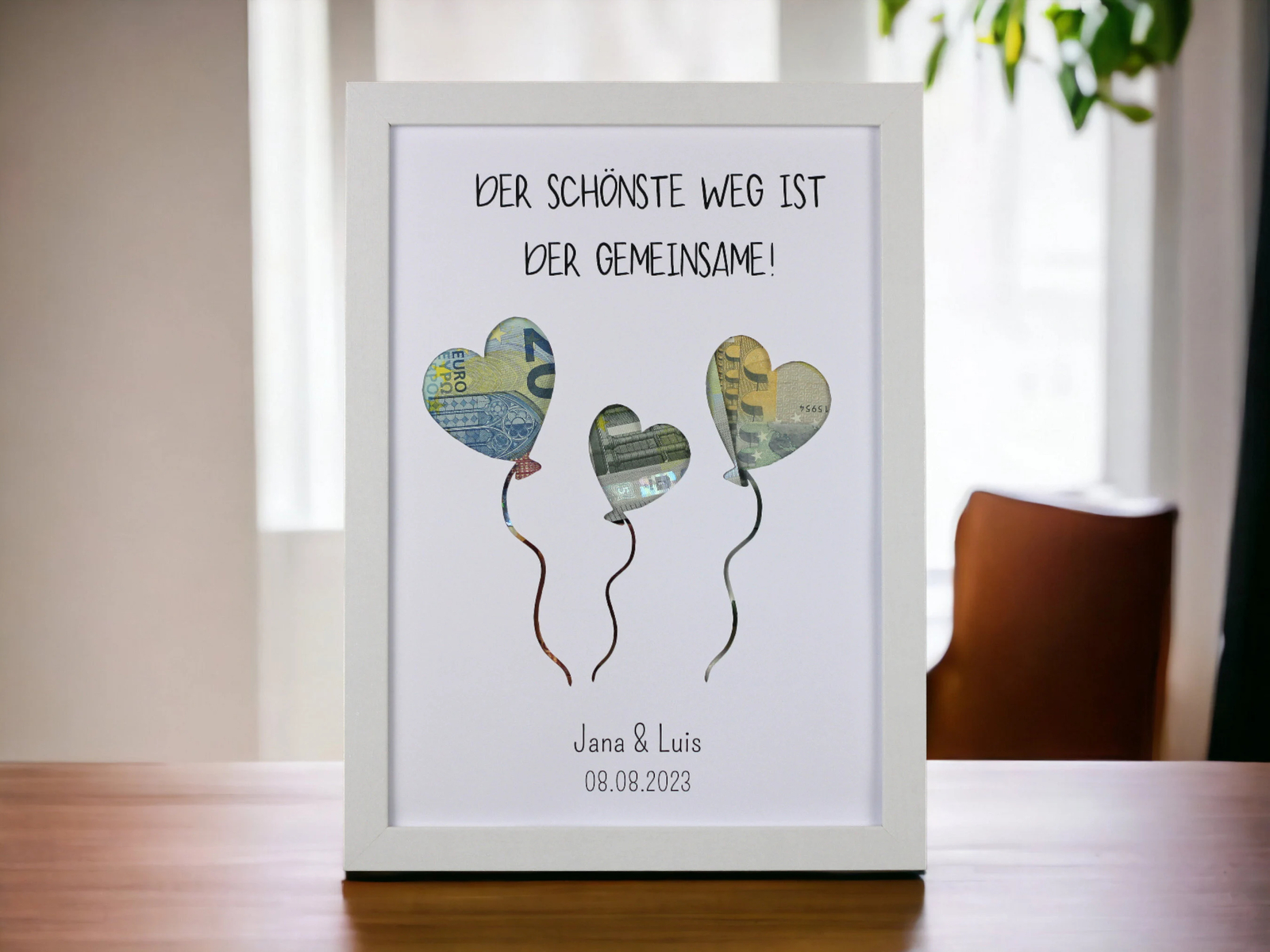 Wunscherfüller Ballons zur Hochzeit Geldverpackung Geldgeschenk Geld schenken A4