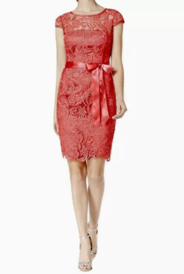 Adrianna Papell Cap Sleeve Illusion Embroidered Sheath Dress Pink 4 S $189 | eBay Adrianna Papell Cap Sleeve Illusion Embroidered Sheath Dress Pink 4 S $189 | eBay