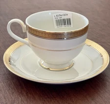 Mikasa Palatial Gold  Footed Coffee / Tea Cup & Saucer Set NEW