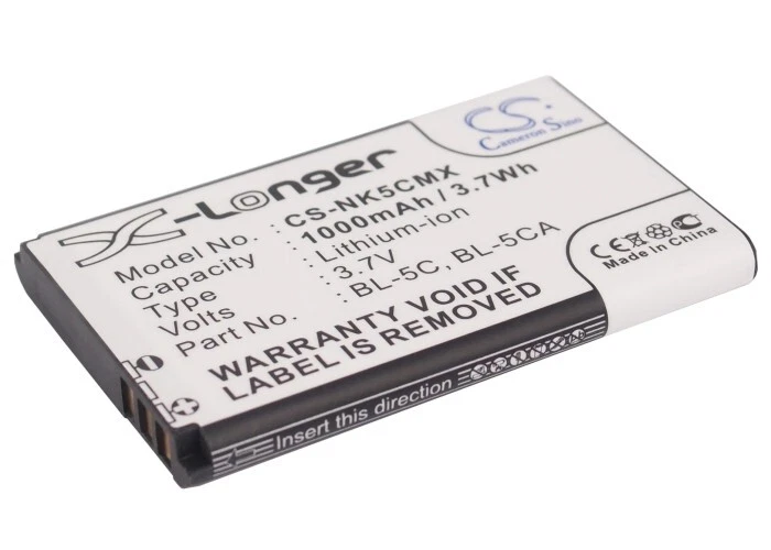 PATONA Batteria ricambio per Nokia BL-5C BL-6C 1200mAh compatibile con Nokia 1100 1200 1600 1800 2310 2600 3100 3650 6030 6230 6555 6600 6680 6820 7600 N70 N-Gage E60 X2-05