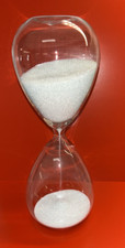 9.5 CLEAR GLASS HOURGLASS SAND TIMER White Sa...