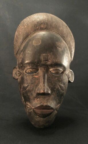 Frühe bis Mitte 20. Jh. Elfenbeinküste afrikanische Maske, höchstwahrscheinlich Yaure Baule Portrait
