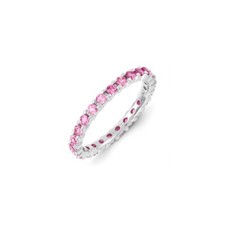 Sterling Silver Stackable Expressions Created Pink Sapphire Ring