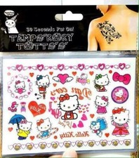 NEW 2 x Sheets of Hello Kitty Temporary Tattoos - 15.5cms x 11cms