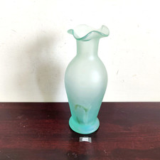 1940s Vintage Blu Ombreggiato Vetro Fiore Vaso Giappone da Collezione GV13