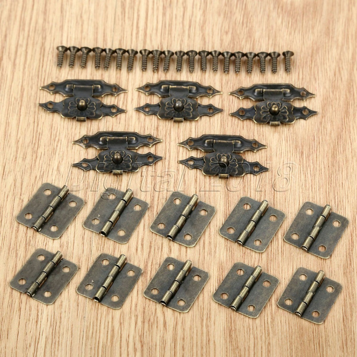 20PCS Antique Bronze Mini Door Hinges & 10pcs Gift Jewelry Box