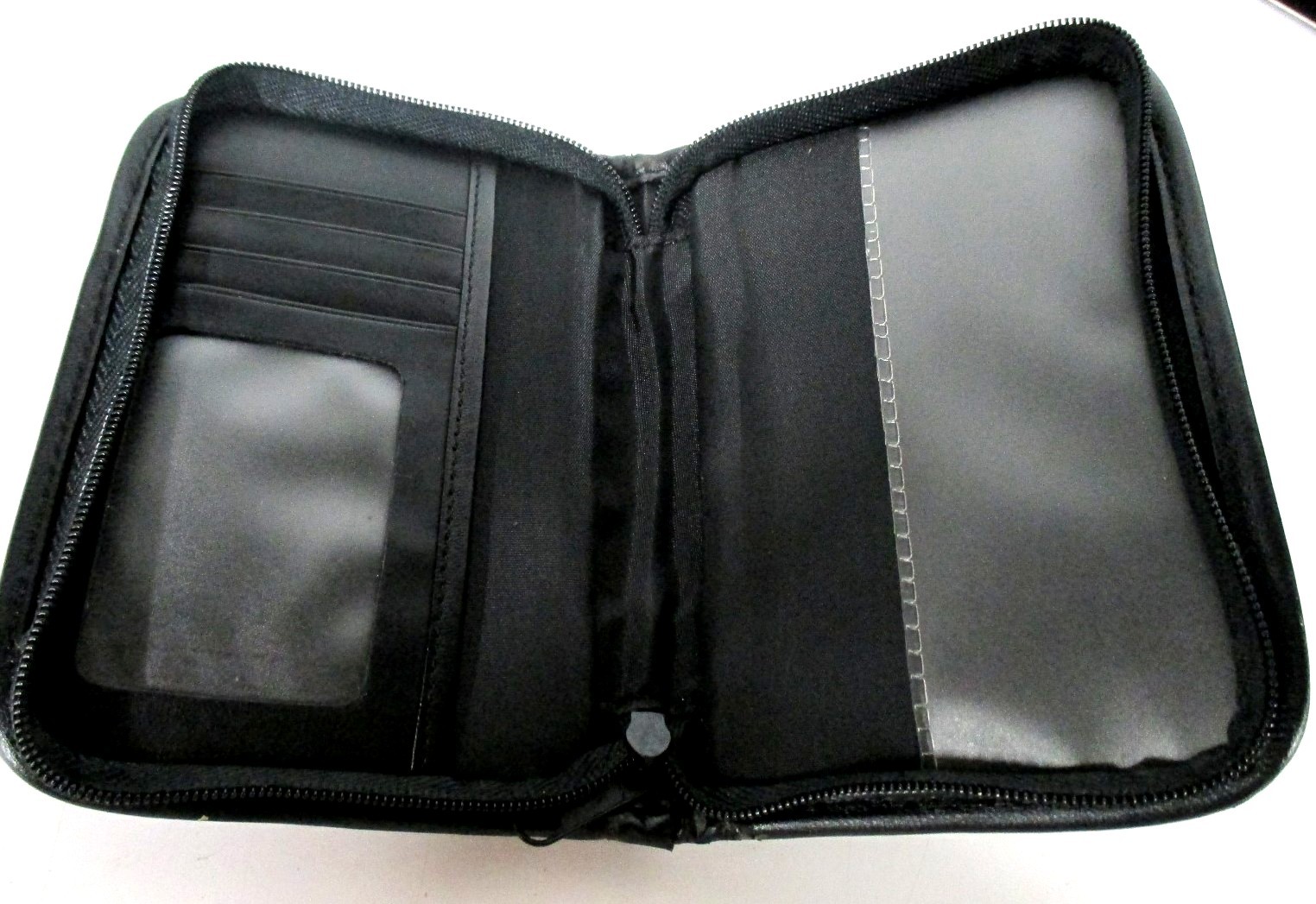 Black Leather Zippered RFID Passport Holder-image