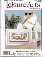 LEISURE ARTS The Magazine   August 1988   32 Cross Stitch/Knit/Crochet/Crafts