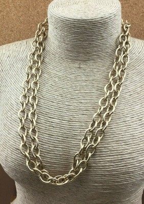 Vintage Style Necklace Cast Goldtone Chain Nautical Spring Ring Clasp Flapper Ebay