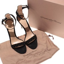 Gianvito Rossi NWB Portofino 105 Heels Size 39.5 US 9.5 Black Suede w Gold Studs