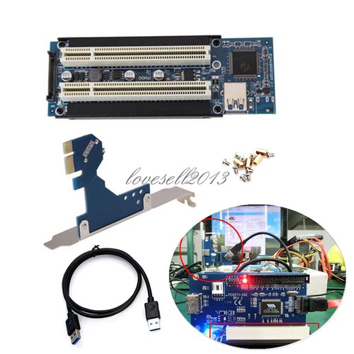 NEW PCI-E Express X1 to Dual PCI Riser Extend Adapter Card With USB 3.0 Cable - Photo 4/4