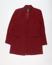 Charlotte Halton Womens Red Jacket Size 12 Button