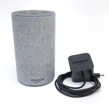 Amazon Echo 2nd Generation Smart Speaker TESTED Gray Fabric OEM Power Adapter