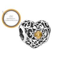 November Heart Birthstone Charm For Bracelet, November Charm, Birthstone Charm