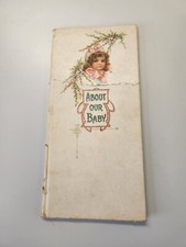 Rare 1910 Victorian Antique Baby Record Keepsake Book Beautiful Litho Pictures