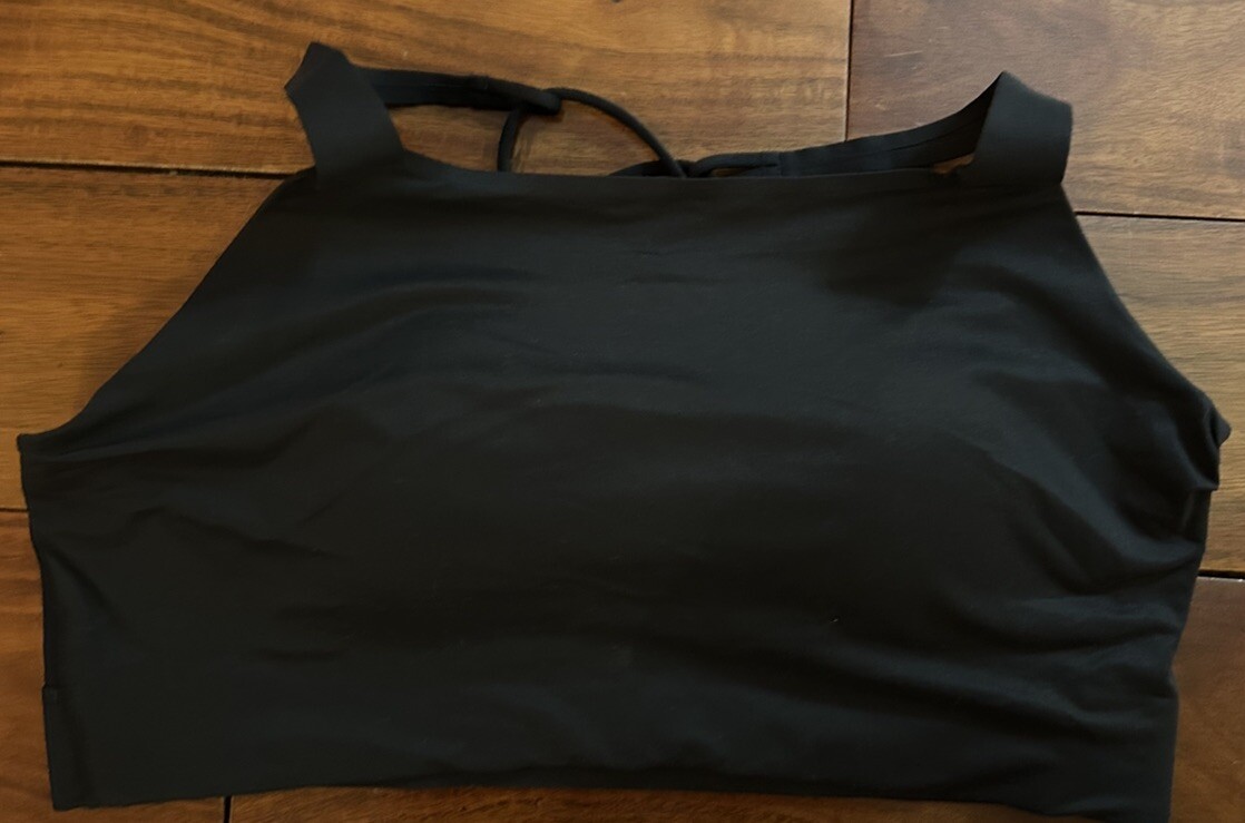 NIKE DRI-FIT Size L Womens Black Lined Wireless Pull On Sports Bra