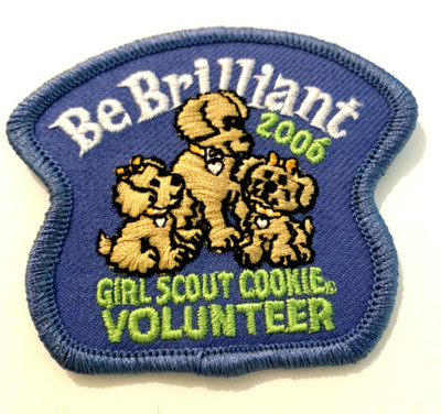 Vintage Girl Scout Cookie Volunteer ''BE BRILLIANT'' 2006 Patch Puppies